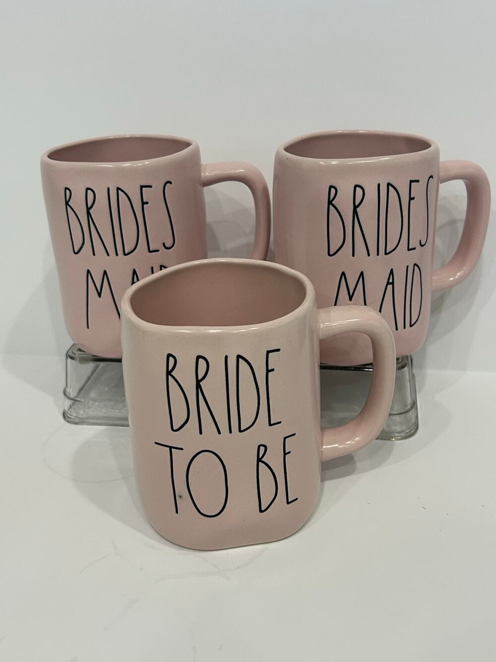 Rae Dunn Bridal Mug Set Bride To Be Bridesmaid Pink Wedding Set 3pc